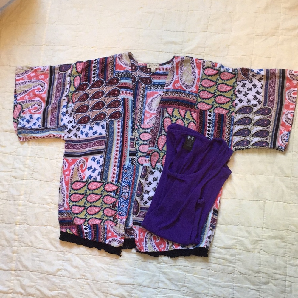 Kimono Jacket and Under Armour Tank Top